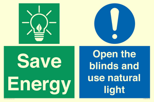 Save Energy open the blinds and use natural light